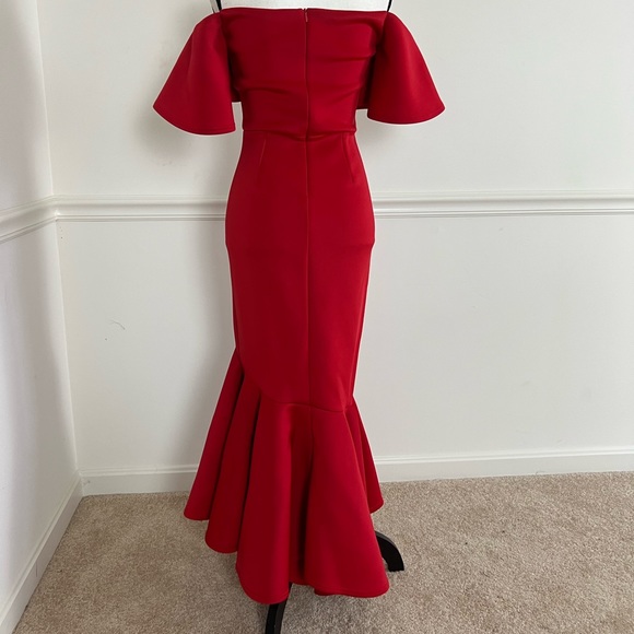 Red ruffle bodycon dress - Picture 3 of 4